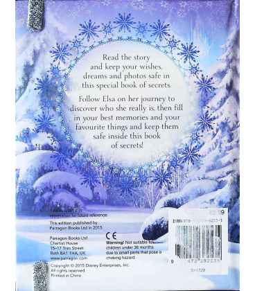 Disney Frozen Elsa's Book of Secrets Back Cover