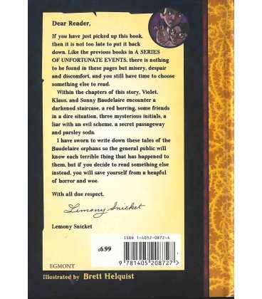 The Ersatz Elevator (A Series of Unfortunate Events) Back Cover