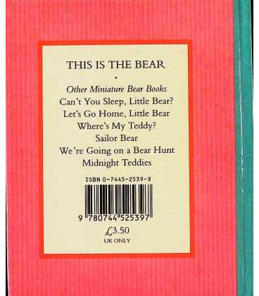 This Is the Bear (Bear Hugs) Back Cover