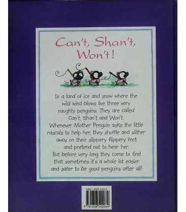 Can't, Shan't, Won't! Back Cover
