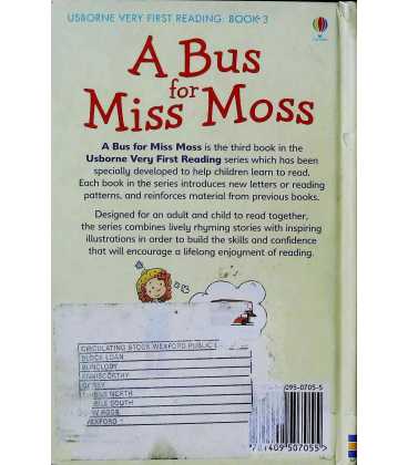 A Bus for Miss Moss (Usborne Very First Reading) Back Cover
