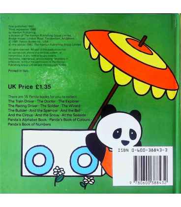 Panda the Racing Driver Back Cover