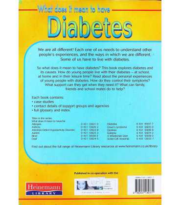 What Does it Mean to Have Diabetes? Back Cover