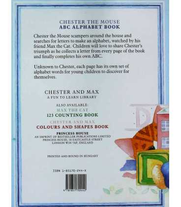 Chester the Mouse A.B.C. Alphabet Book Back Cover