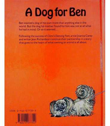 A Dog for Ben Back Cover