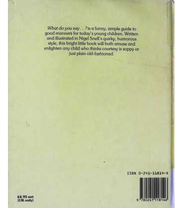 What Do You Say? Back Cover