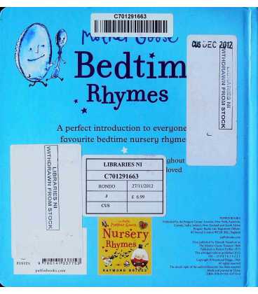 The Puffin Mother Goose Bedtime Rhymes Back Cover