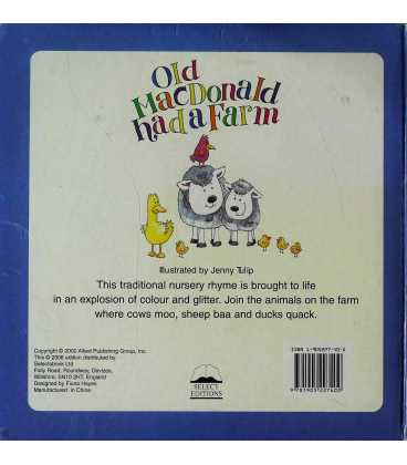 Old MacDonald Had A Farm (A Glittery Nursery Rhyme Book) Back Cover