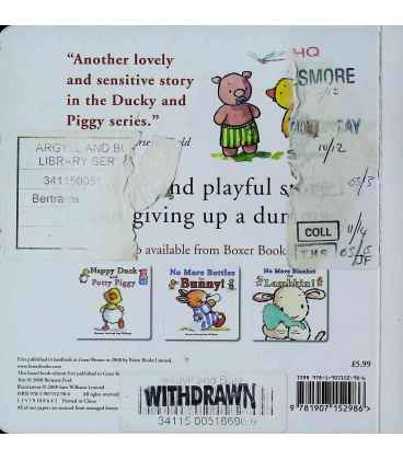 No More Dummy for Piggy! Back Cover