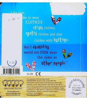 Charlie and Lola's Clothes Back Cover