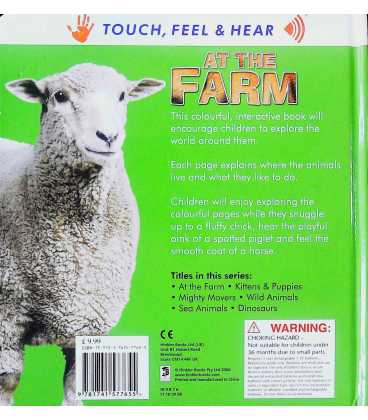 At the Farm (Touch, Feel, Hear) Back Cover