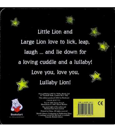 Lullaby Lion Back Cover