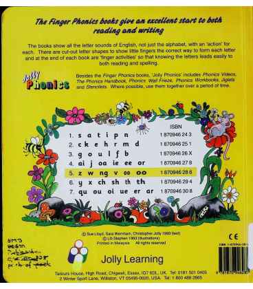 Finger Phonics Book 5: Z, W, Nb, V, Oo Back Cover