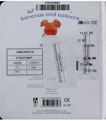 Wibbly Pig Likes Bananas Back Cover