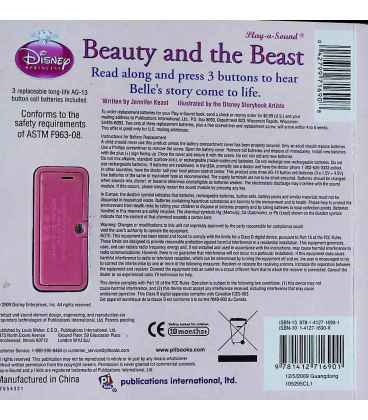 Disney Beauty and the Beast Back Cover