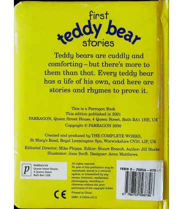 First Teddy Bear Stories Back Cover