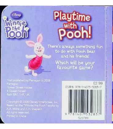 Playtime with Pooh Back Cover