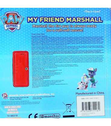 My Friend Marshall Back Cover