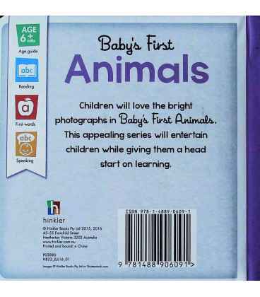 Baby's First Animals Back Cover