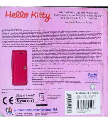 Hello Kitty (3 Button Board Book) Back Cover