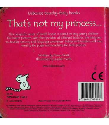 That's Not My Princess (Usborne Touchy Feely Books) Back Cover