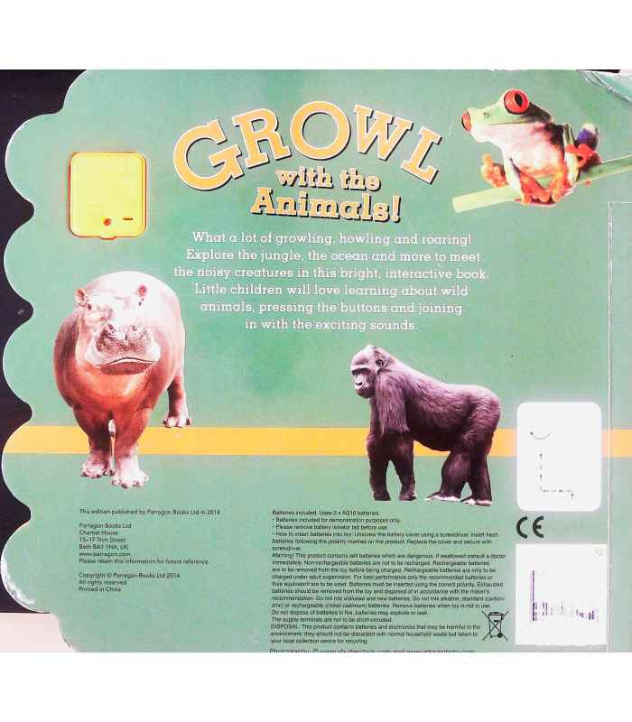 Growl with the Animals!: 10 Animal Sounds | Parragon | 9781472361059 Growl with the Animals!: 10 Animal Sounds | Parragon | 9781472361059