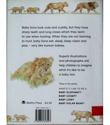 What's It Like To Be A Baby Lion Back Cover