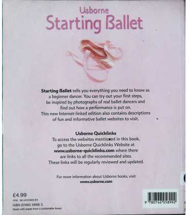 Usborne Starting Ballet Back Cover