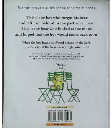 This is the Bear and the Scary Night Back Cover