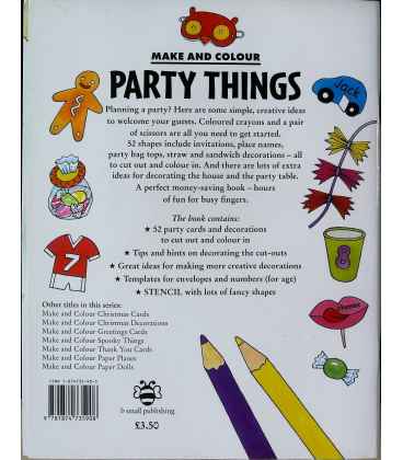 Make and Colour Party Things Back Cover