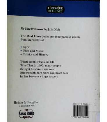 Robbie Williams (Livewire Real Lives) Back Cover