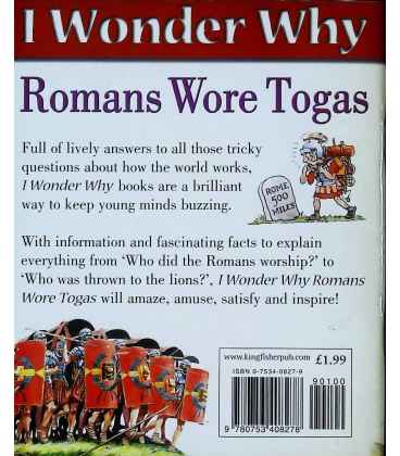 I Wonder Why Romans Wore Togas and Other Questions About Ancient Rome Back Cover