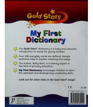 My First Dictionary (Gold Stars) Back Cover