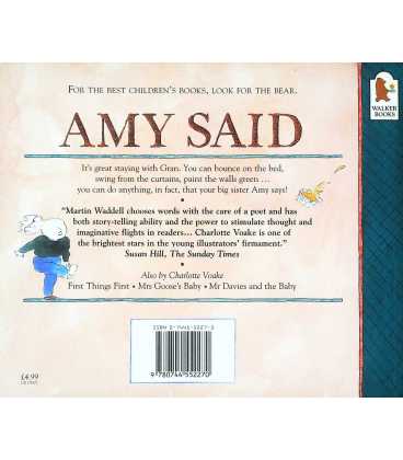 Amy Said Back Cover