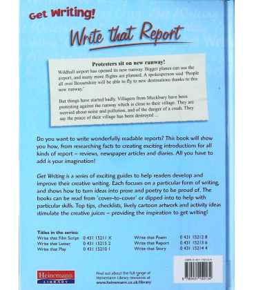 Write That Report (Get Writing!) Back Cover