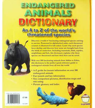Endangered Animals Dictionary Back Cover