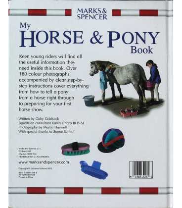 My Horse & Pony Book Back Cover