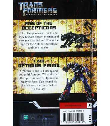 Revenge of the Fallen: I am Optimus Prime / Rise of the Decepticons (Transformers 2) Back Cover