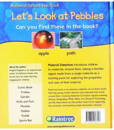 Lets Look at Pebbles (Read & Learn: Material Detectives) Back Cover
