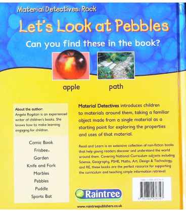 Lets Look at Pebbles (Read & Learn: Material Detectives) Back Cover