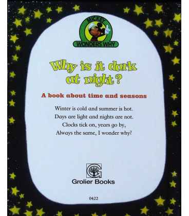 Why is it Dark at Night? (Mickey Wonders Why) Back Cover