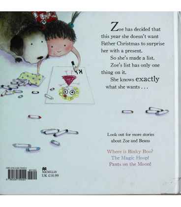 Zoe's Christmas List (Zoe and Beans) Back Cover