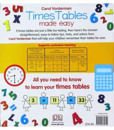 Times Table Made Easy Back Cover