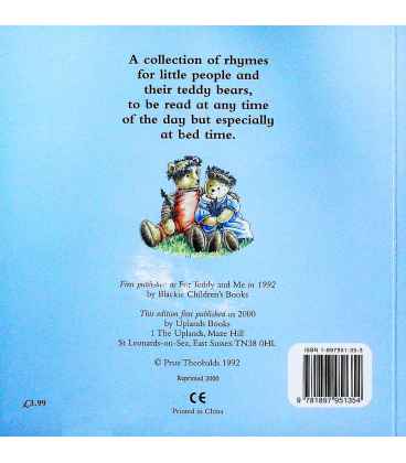 Teddy Bear Nursery Rhymes Back Cover