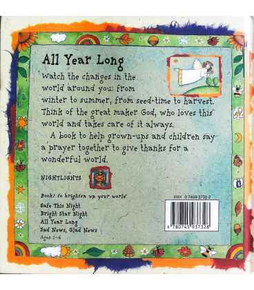 All Year Long (Anytime Prayers for Little Children) Back Cover