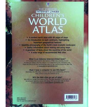 The Usborne Internet-Linked Children's World Atlas Back Cover