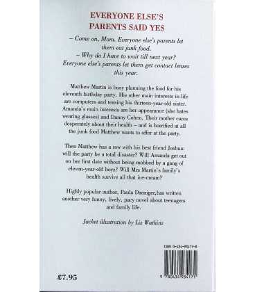 Everyone Else's Parents Said Yes! Back Cover