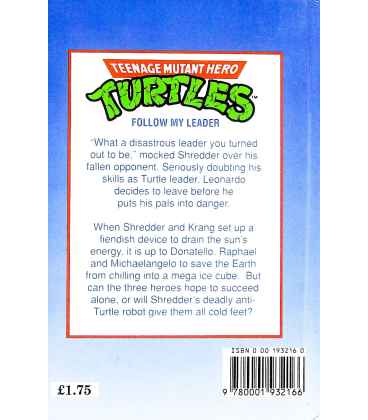 Follow My Leader (Teenage Mutant Hero Turtles) Back Cover