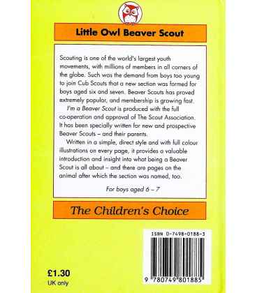 I'm a Beaver Scout Back Cover