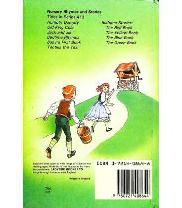 Jack and Jill and Other Nursery Rhymes (Early Learning) Back Cover